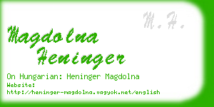 magdolna heninger business card
